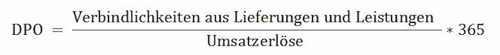 CCC (Geldumschlagsdauer): DPO Formel