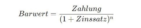 Berechnungsformel für den Barwert