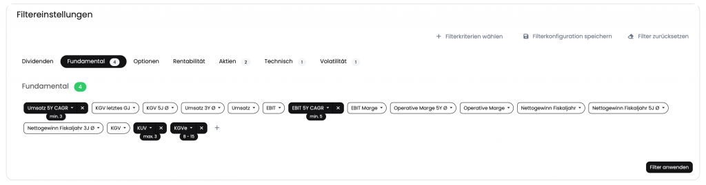 ezzy Screener Filter