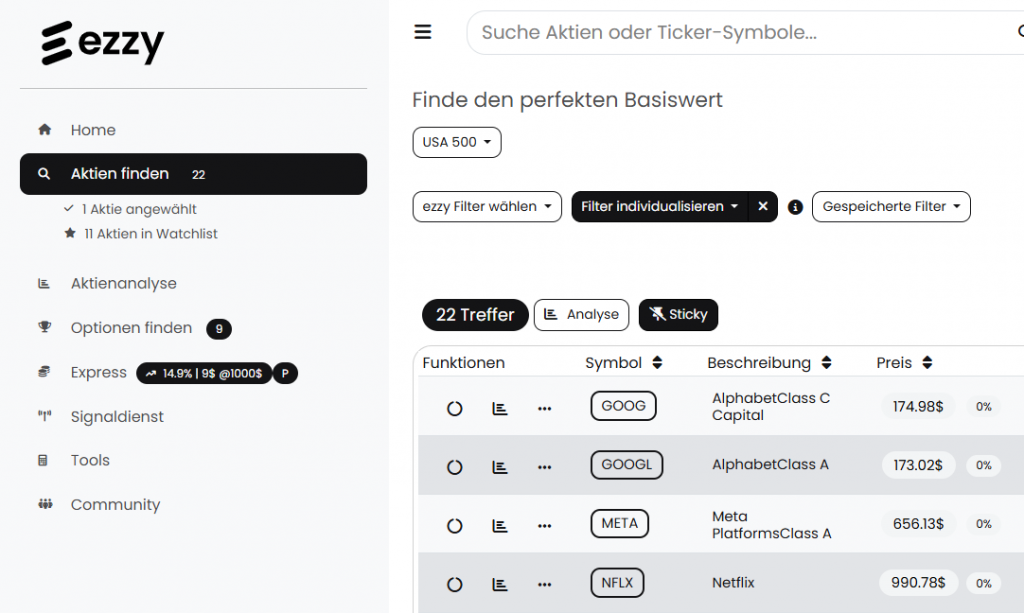 Aktien finden_Watchlist