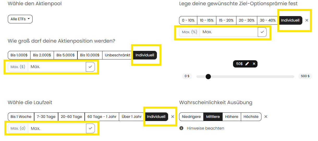 Expressmodus individuell